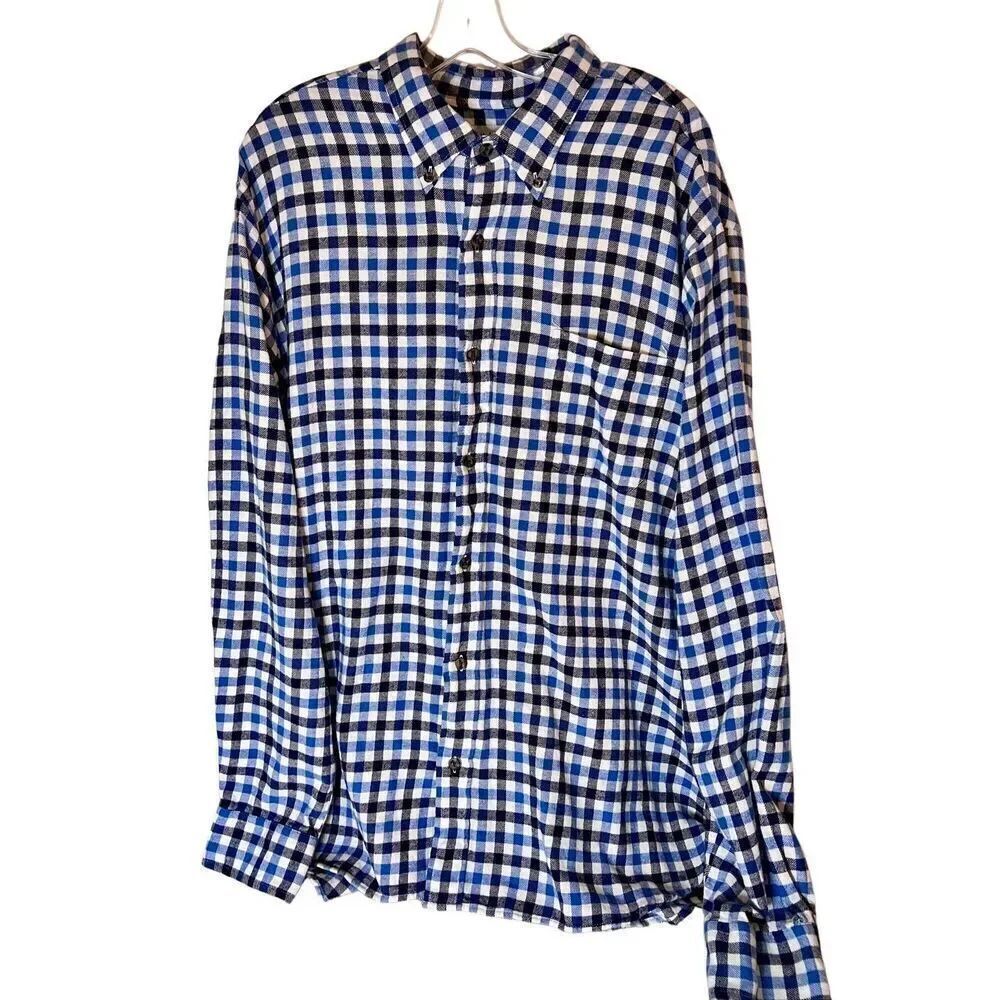 Saddlebred Blue Flannel Plaid Shirt SZ XXL